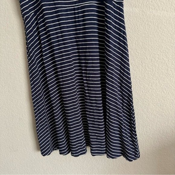 Old Navy Sleeveless Fit & Flare Striped Navy & White Jersey Dress Sz Large - Picture 5 of 9